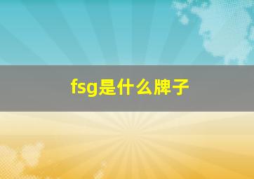 fsg是什么牌子