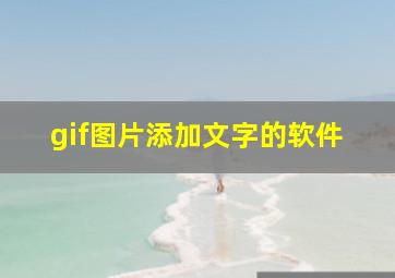 gif图片添加文字的软件