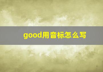 good用音标怎么写