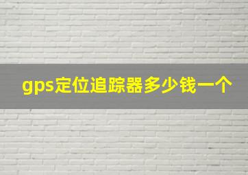 gps定位追踪器多少钱一个