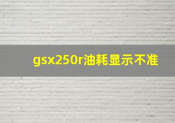 gsx250r油耗显示不准