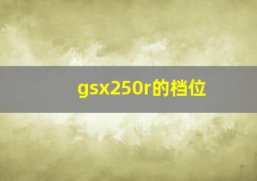 gsx250r的档位