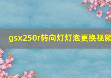 gsx250r转向灯灯泡更换视频