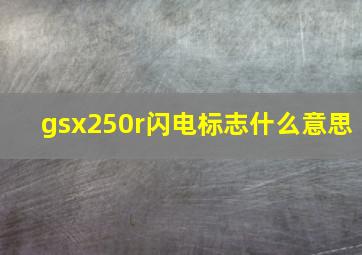 gsx250r闪电标志什么意思