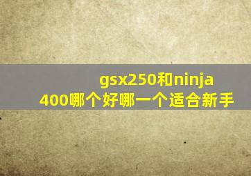 gsx250和ninja400哪个好哪一个适合新手