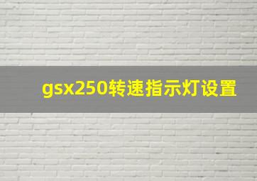 gsx250转速指示灯设置