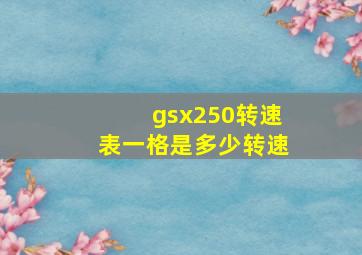 gsx250转速表一格是多少转速