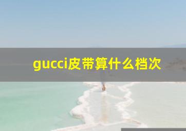 gucci皮带算什么档次