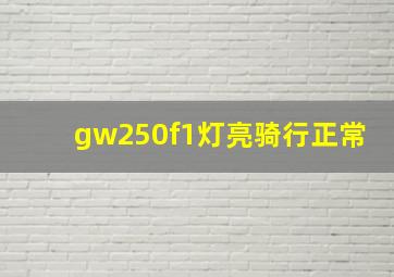 gw250f1灯亮骑行正常