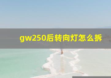 gw250后转向灯怎么拆