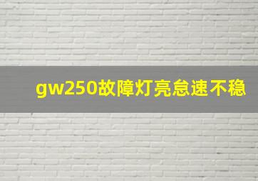 gw250故障灯亮怠速不稳