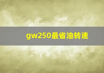 gw250最省油转速