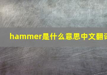 hammer是什么意思中文翻译