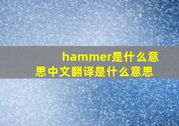 hammer是什么意思中文翻译是什么意思