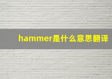 hammer是什么意思翻译