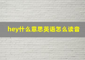 hey什么意思英语怎么读音