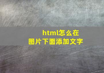 html怎么在图片下面添加文字