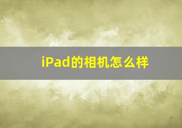 iPad的相机怎么样