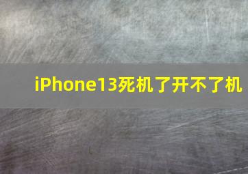 iPhone13死机了开不了机