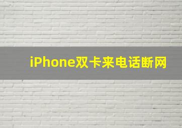 iPhone双卡来电话断网