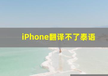 iPhone翻译不了泰语