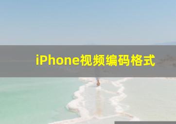 iPhone视频编码格式