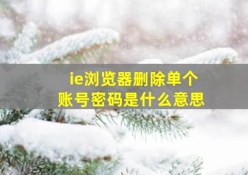 ie浏览器删除单个账号密码是什么意思