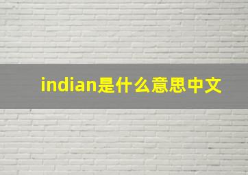 indian是什么意思中文