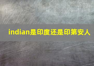 indian是印度还是印第安人