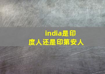 india是印度人还是印第安人