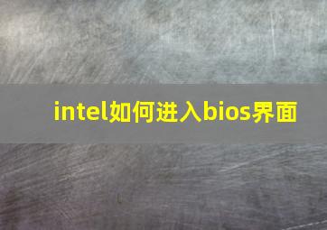 intel如何进入bios界面