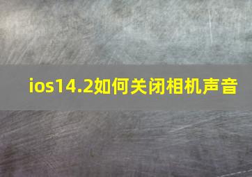 ios14.2如何关闭相机声音