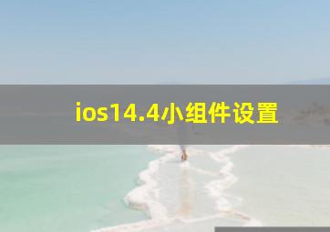 ios14.4小组件设置