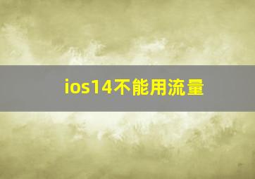 ios14不能用流量