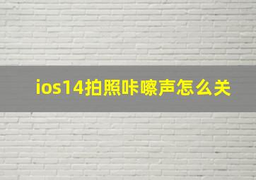 ios14拍照咔嚓声怎么关