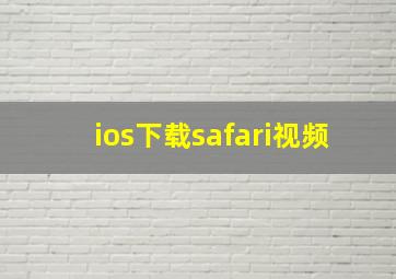 ios下载safari视频