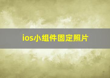 ios小组件固定照片