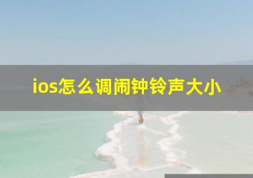 ios怎么调闹钟铃声大小