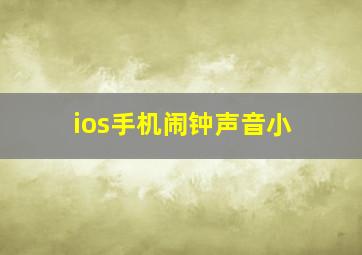 ios手机闹钟声音小