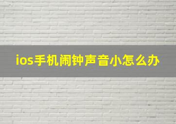 ios手机闹钟声音小怎么办