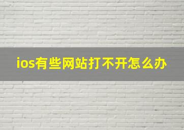 ios有些网站打不开怎么办