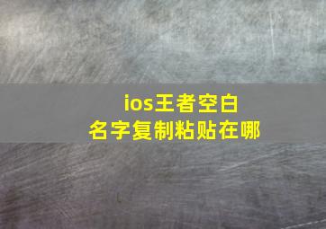 ios王者空白名字复制粘贴在哪