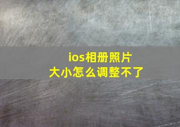 ios相册照片大小怎么调整不了