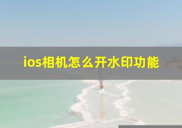 ios相机怎么开水印功能