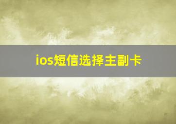 ios短信选择主副卡