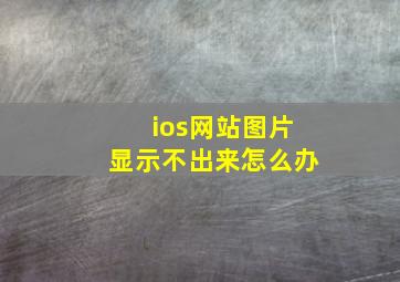 ios网站图片显示不出来怎么办