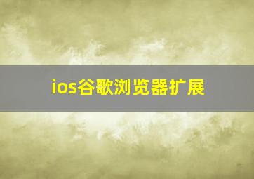 ios谷歌浏览器扩展