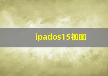 ipados15视图