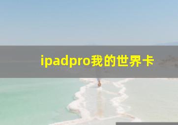 ipadpro我的世界卡