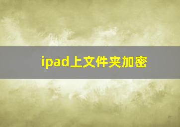 ipad上文件夹加密